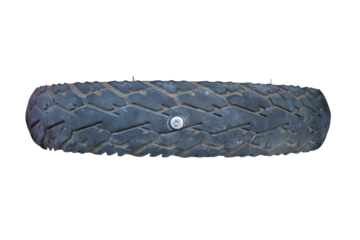 The metal nail puncturing the tire isolated white background. PNG