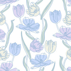 Tulips Seamless Pattern