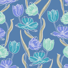 Tulips Seamless Pattern