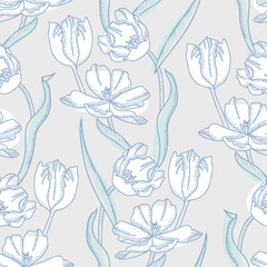 Tulips Seamless Pattern