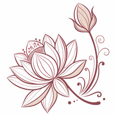 lotus illustration vector	