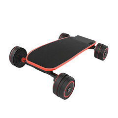 Naklejka premium Portable electric skateboard isolated on white background