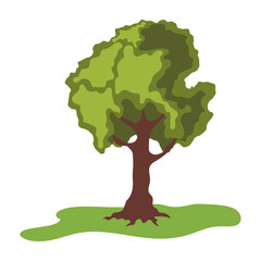 Simple Green Tree Illustrations Flat