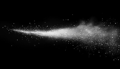 A Stunning, Abstract Representation of a Streaking, High-Velocity Particle Ejection Against a Deep, Inky Black Background.