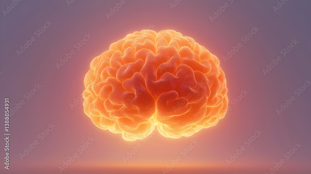Poster digital brain concept representing neural networks and learning models
