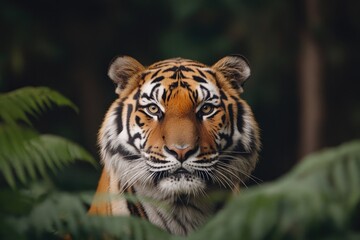capture close-up of elusive siberian tiger amid dense forests of russian far east ideally showcasing its striking orange