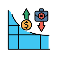 Phillips curve color flat icon for digital and print projects.