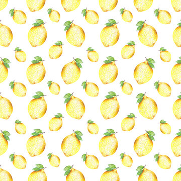 Hand-painted Watercolor Lemon Pattern