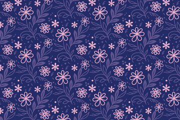 abstract cotton flower seamless pattern in continuous line art for fabric kitchen use wallpaper and fashion clothing


