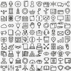 set of doodle icons