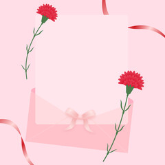 Parents' Day Red Carnation Template Background 어버이날 스승의날 붉은 카네이션 템플릿 배경