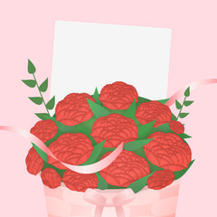 Parents' Day Red Carnation Template Background 어버이날 스승의날 붉은 카네이션 템플릿 배경