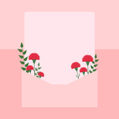 Parents' Day Red Carnation letter Template Background 어버이날 스승의날 붉은 카네이션 편지 템플릿 배경