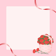 Parents' Day Red Carnation Template Background 어버이날 붉은 카네이션 템플릿 배경
