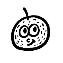 Obraz premium orange png cute cartoon handwrite design kid and art doodle outline element