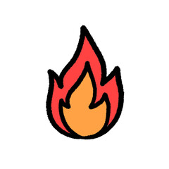fire png cute cartoon handwrite design kid and art doodle outline element