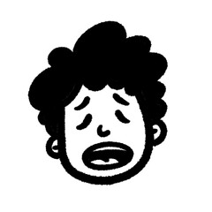 exhausted png cute cartoon handwrite design kid and art doodle outline element