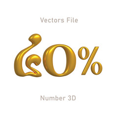 A gold 40% sits on a white background.