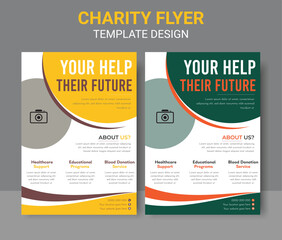 Premium Charity Flyer Template. Children's Education Fund Flyer. Minimalist Charity Flyer - Clean Vector Design for NGO. Social activity and charity flyer, social media, and story bundle set. 