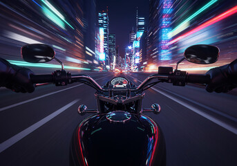 night bike ride pov in the city