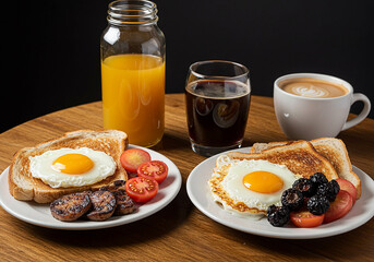 breakfast with fried eggs