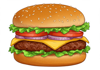 hamburger isolated on white
