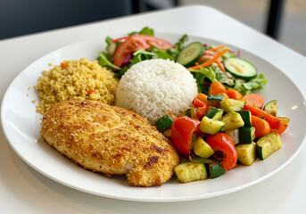 Meal Plate with rice and other vegetables