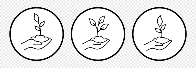 hand holding tree plant silhouette style. flat design.