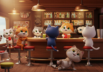 Kitty Bar 3D carton style kitty mini bar