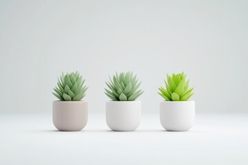 Obraz premium Minimalist succulent arrangement in muted tones