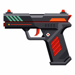 vector illustration of a pistol