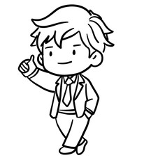 cute business man acting thumbs up illustration