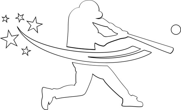 recommend clip art: Baseball Batter baseball game batter player, also known as batsman - batman in motion to hit a pitcher's ball with the bat when teeing off. detailed realistic silhouette