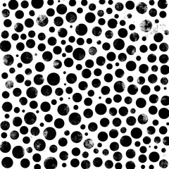 Black Circles With Grunge Texture Vector Illustration On White Background Design