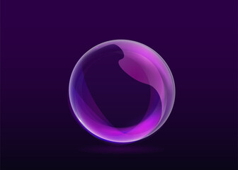 Colorful soap bubbles on a transparent background. Bright, dreamy bubbles with a rainbow gradient effect. Realistic soap bubble element vector set. Vector