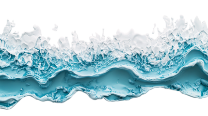 Soft blue ocean wave on clean sandy beach on a white background