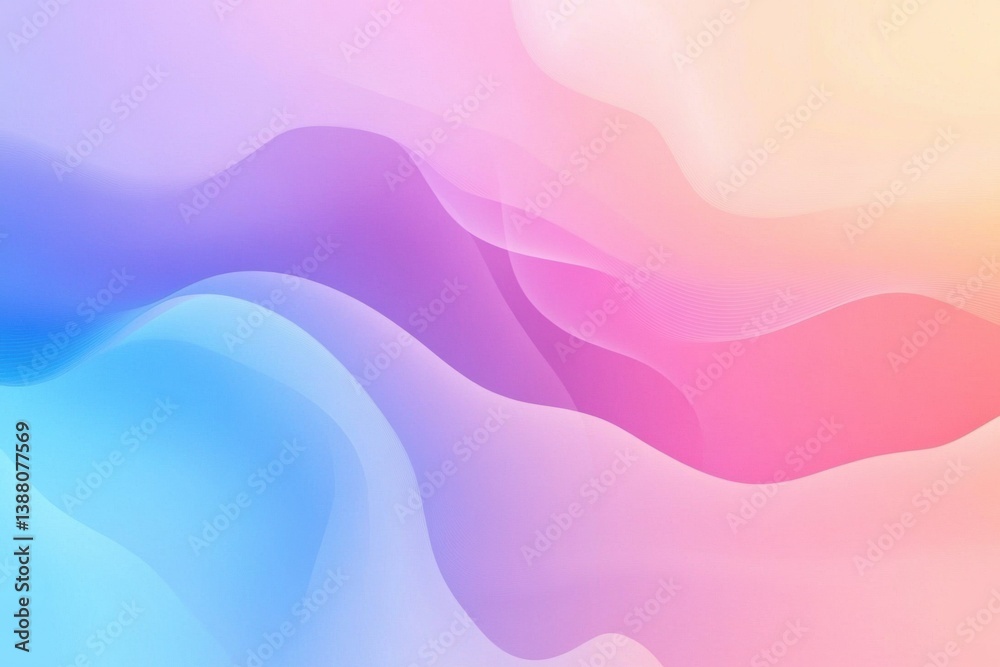 Poster Soft modern abstract background showcasing seamless gradient transitions between cool and warm hues in a smooth minimalist design that captivates the eye