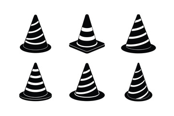 Obraz premium construction cone vector art silhouette