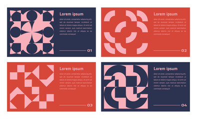 Set, collection of brutalism y2k poster with geometric seamless pixel shapes pattern. Trendy set of black geometric abstract shapes, design for card, invitation, wallpaper, poster	