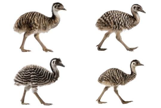 Running Juvenile Emu Illustration