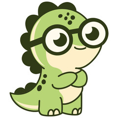 cute little dino saure with glasees