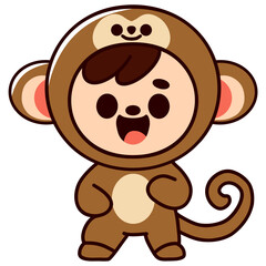 kid with monkey costume