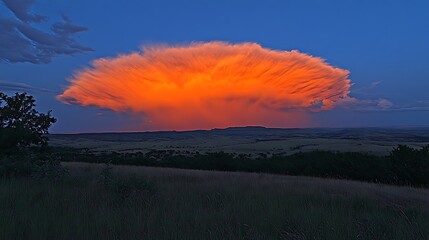Sunset Pyrocumulus Cloud over Plains.