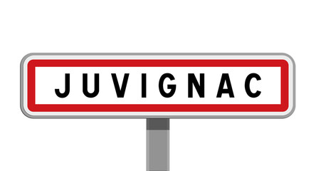 Obraz premium Panneau sur poteau central de ville de Juvignac, Hérault