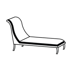 chaise lounge isolated on white background