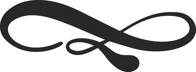 Swoosh line. Hand-drawn squiggle stroke. Swirl swish and swash element. Calligraphic curly scribble. Wavy elegant decorative shape. Graphic scroll