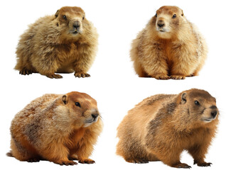 Fluffy Golden Marmot Portrait