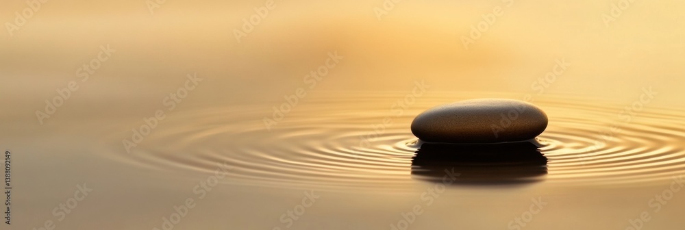 Poster calm water surface with gentle ripples reflecting soft light at dawn