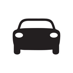 Black car silhouette icon on white background for transport or web design