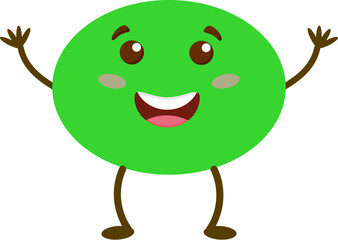 Geometric funny shapes cute kids colorful vector. oval shape cartoon character for baby education, kindergarten, preschool.